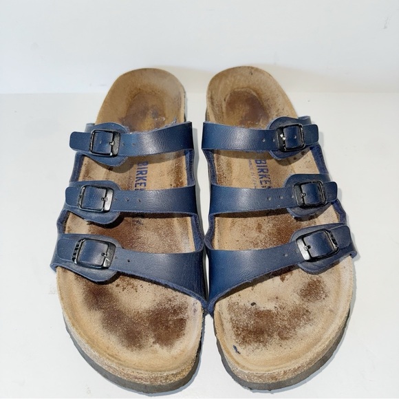 Birkenstock Florida Navy Blue Soft Footbed Oiled Leather Sz 40/ 9-9.5 Narrow Fit - Picture 4 of 15